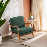 Fauteuil de salon vintage avec accoudoirs et confortable - Fauteuil TV - Fauteuil de lecture - Fauteuil de relaxation avec structure en bois - Fauteuil rembourré pour salon, chambre à coucher