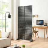 casa.pro Cloison de Séparation Intérieur Paravent Séparateur de Pièce Design Moderne pour Délimiter Différentes Espaces avec Motif Décoratif Salon Séjour Bureau Acier Galvanisé 200 x 100 x 50 cm Noir
