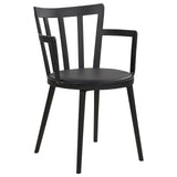 Beliani Chaises de Salle à Manger en Matière Synthétique et Cuir PU Noires Lot de 4 Morill