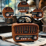Radio rétro AM/FM/SW avec Bluetooth 5.0, petite batterie de 1800 mAh, cuisine et valise avec haut-parleur de 5 W, prise en charge USB/TF/AUX