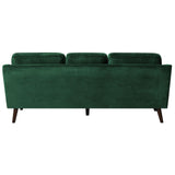 Beliani Canapé Fixe 3 Places Revêtement en Velours Haut de Gamme Vert et Rembourrage Épais pour Salon au Design Rétro