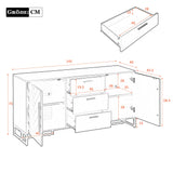 Zepneiy Buffet élégant avec 2 Portes et 3 tiroirs pour Salle à Manger, Cuisine et Salon, Noir