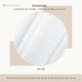 GOLD&CHROME UNIQUE DESIGN, Miroir Mural, Rond, avec Cadre en Aluminium - Blanc ⌀60 Miroir revêtue de téflon, résistante à l'humidité Cadre de Miroir, 2 cm de Profondeur, Peint par poudrage