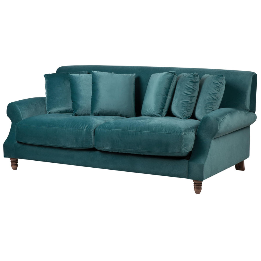 Canapé Fixe 2 Places en Velours Bleu Foncé avec Pieds en Bois et Rembourrage Moelleux pour Salon Design Glamour Beliani Canapé Fixe 2 Places en Velours Bleu Foncé avec Pieds en Bois et Rembourrage Moelleux pour Salon Design Glamour Beliani