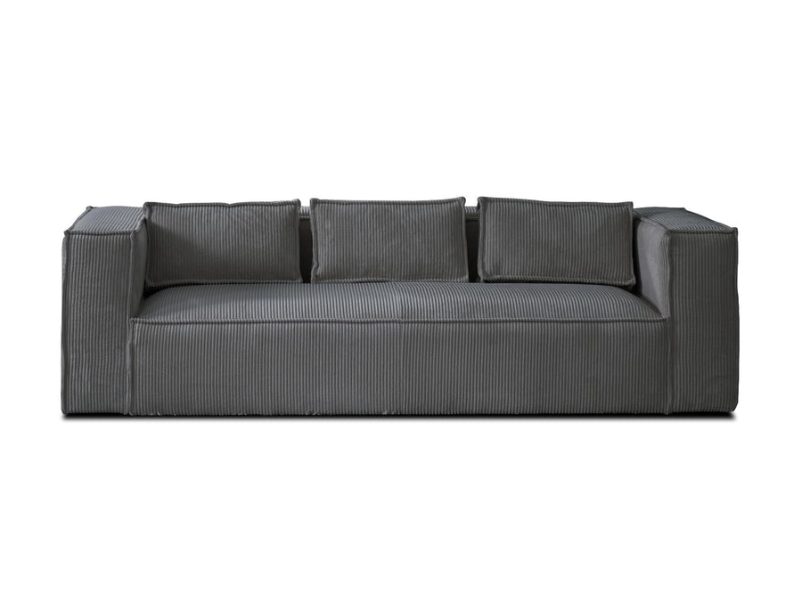 Lisa Design - Canapé Fixe Stella - Canapé 3 Places en Velours Côtelé - Style Contemporain - Fabriqué en Europe - Gris FONCÉ Lisa Design - Canapé Fixe Stella - Canapé 3 Places en Velours Côtelé - Style Contemporain - Fabriqué en Europe - Gris FONCÉ