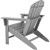 TecTake 800814 Chaise de Jardin Extérieur Design Adirondack Forme Ergonomique Résistant aux Intempéries Charge Max. 120 Kg – Diverses Couleurs (Gris-Gris)