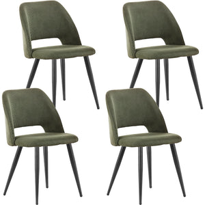 ANVOFONG Chaise de Salle à Manger Lot de 4,Chaise de Cuisine avec Pieds IndéPendants,Chaise Coiffeuse Tapissée en Velours Côtelé,Vert Armée Loungesessel,pour Salle à Manger,Salon,Cuisine,Chambre
