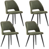 ANVOFONG Chaise de Salle à Manger Lot de 4,Chaise de Cuisine avec Pieds IndéPendants,Chaise Coiffeuse Tapissée en Velours Côtelé,Vert Armée Loungesessel,pour Salle à Manger,Salon,Cuisine,Chambre