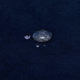 Atmosphera - Canapé Droit 3 Places Candice Velours Bleu Foncé, 194 cm, Tissu Déperlant, Coussins Déhoussables - pour Salon Style Contemporain