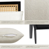 TecTake® Fauteuil Relax Fauteuil Salon Confortable en Bois Massif & Cannage, avec Coussins & Accoudoirs pour Salle à Manger, Salon, Chambre, Chaise Bureau, Allaitement, TV