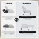 COMHOMA Canapé-lit avec Fonction de Couchage - Housse futon Convertible - Canapé d'angle - Canapé d'invité 3 Places - avec Dossier réglable en Velours côtelé Beige