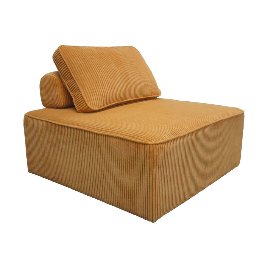 sweeek - Chauffeuse pour canapé modulable Velours côtelé Moutarde avec Un Coussin