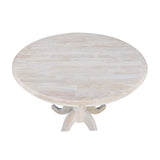 International Concepts IC Table de Salle à Manger Ronde en Bois véritable Massif, Bois de parawood Robuste, 91,4 cm, Brut