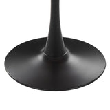Beliani Table de Salle à Manger Industrielle Effet Marbre Noir Ronde MDF Base en Métal 90 cm Boca