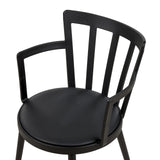 Beliani Chaises de Salle à Manger en Matière Synthétique et Cuir PU Noires Lot de 4 Morill