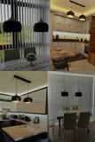 bamyum Lot de 2 Suspension Luminaire Moderne en Bois et Metal, Lustre Salle à Manger Ronde de 30 cm, Lustre Cuisine E27 en Métal, Plafonnier, Lampe pour Chambre, Salon, Couloir, Noir