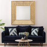 Atmosphera - Canapé Droit 3 Places Candice Velours Bleu Foncé, 194 cm, Tissu Déperlant, Coussins Déhoussables - pour Salon Style Contemporain