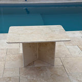 Table basse travertin "modele X " (grand plateau 80x60) (Table seule)