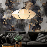 JOMBID Lustre en tissu de style chinois E27 1 lumière réglable au plafond suspendu lumière intérieure salon salle à manger luminaire suspendu japonais maison tatami chambre suspension lampe