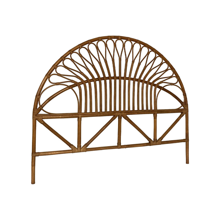 sweeek - Tête de lit en rotin foncé L 140 x P3 x H115cm