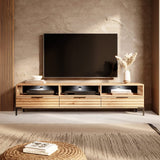 Selsey RIKKE - Meuble TV/Banc TV (chêne wotan, 160 cm, avec LED)