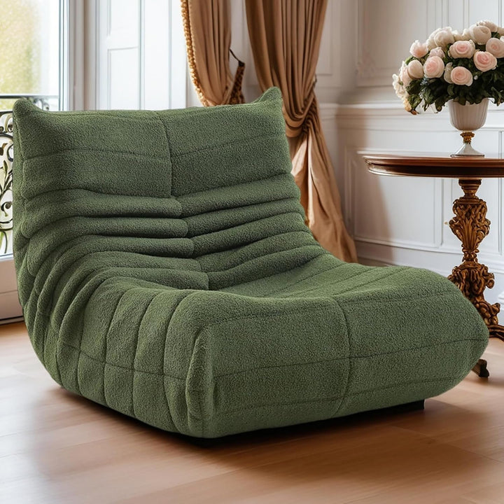 Mavdecll Chaise Longue Au Coin du Feu Togo, Fauteuils Poires Compressés, Canapé Vert Au Coin du Feu, Canapé De Sol Paresseux, Matériau en Daim Doux, pour Dortoir, Salon, Chambre À Coucher, Bureau