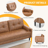 Aotumm Ciort Canapé 2 places, moderne avec coussins épais, 2 oreillers et 2 poches de rangement, canapé en cuir confortable pour salon, chambre à coucher, bureau, montage facile, petit canapé 2 places