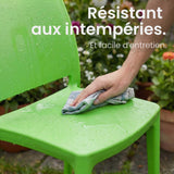 CLP Chaise de Jardin empilable et resistante aux intemperies Meton, Fauteuil avec Dossier, Resistant aux UV, Chaise exterieure en Plastique Couleur:Vert