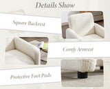 chairus Chaise de Loisirs Rembourré en Fausse Fourrure Fauteuil Canapé 1 Place Modern Chaise Lounge pour Chambre Salon (Blanc)