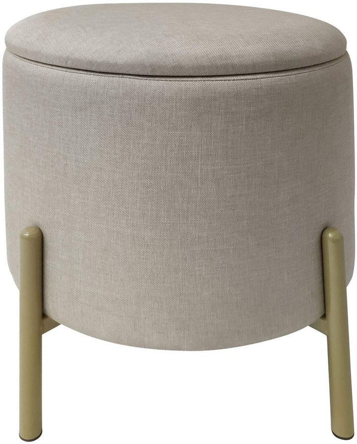 ECHTWERK Pouf Logan, avec Espace de Rangement, Couvercle Amovible, Coffre de Rangement Rond, avec Pieds en Bois, adapté à la Chambre à Coucher et au Salon, 40 x 40 x 40 cm, jusqu ECHTWERK Pouf Logan, avec Espace de Rangement, Couvercle Amovible, Coffre de Rangement Rond, avec Pieds en Bois, adapté à la Chambre à Coucher et au Salon, 40 x 40 x 40 cm, jusqu'à 150 kg, Crème
