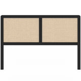 IDMarket - Tête de lit sur Pied EDHEN 160 cm cannage et Bois Noir