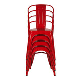 hjh OFFICE 645021 Chaise bistrot VANTAGGIO Comfort Métal Rouge, Style Industriel, empilable