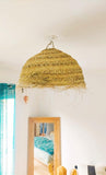 Suspension paille tressée, Suspension luminaire naturelle, Luminaire naturelle extérieur fait main