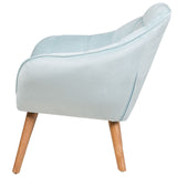 Fauteuil Scandinave Tapissé en Velours Bleu Clair de Qualité avec Dossier Capitonné pour Salon Design Rétro et Glamour Beliani