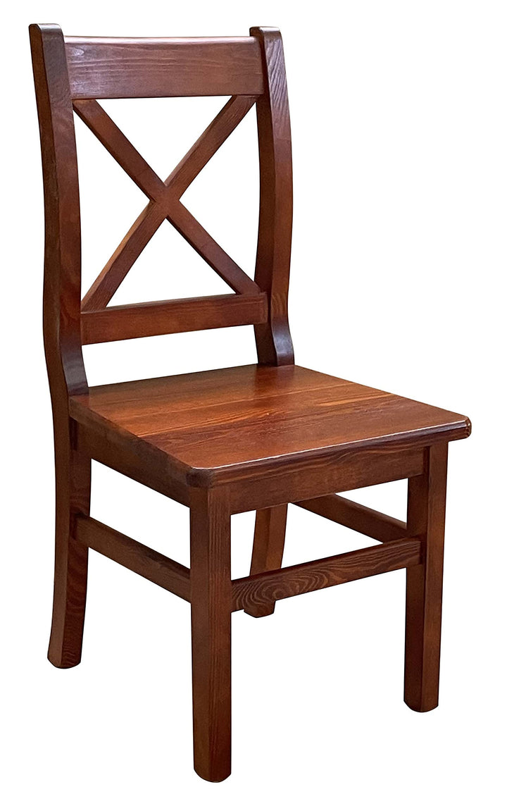 k koma Chaise en croix en bois de pin style maison de campagne - NOUVEAU chaise restaurant en bois massif (Calvados)