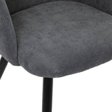 Atmosphera - Chaise Celeste - Gris - Velours côtelé - Pieds métal Noir
