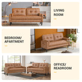 Aotumm Ciort Canapé 2 places, moderne avec coussins épais, 2 oreillers et 2 poches de rangement, canapé en cuir confortable pour salon, chambre à coucher, bureau, montage facile, petit canapé 2 places