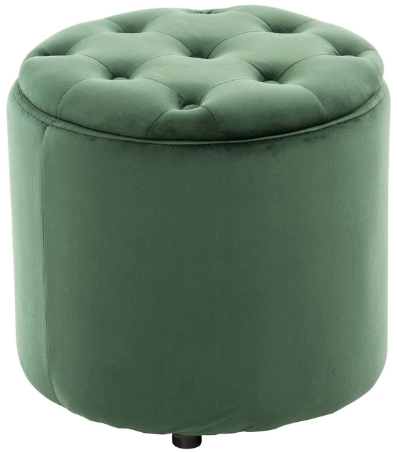 Tabouret Pouf Patin en Velours I Tabouret Coffre avec Espace De Rangement I Pouf Repose-Pieds, Couleur:Vert