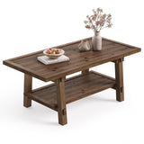 TRIBEWOOD Table Basse 120 cm pour Salon, Table Cocktail Centrale de Style Ferme avec Pieds en Bois Solides, Montage Facile