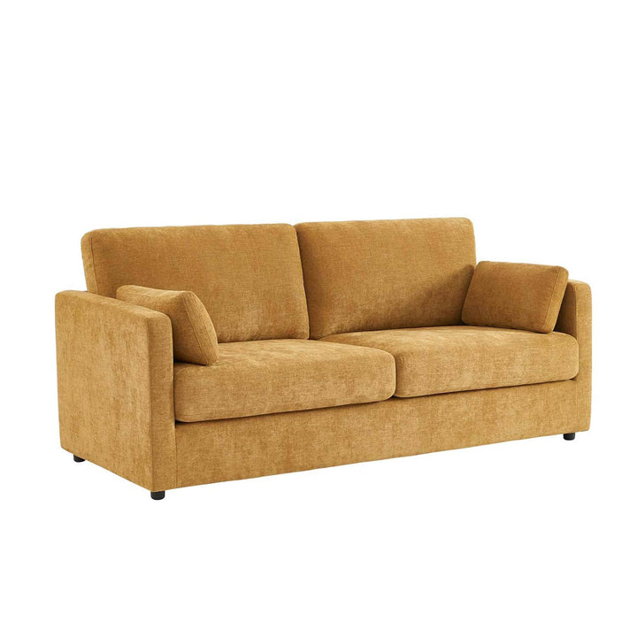 sweeek - Canapé 2 Places déhoussable Tissu Ocre L 198 x P 88 x H 85cm - Neo sweeek - Canapé 2 Places déhoussable Tissu Ocre L 198 x P 88 x H 85cm - Neo