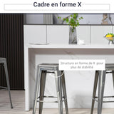 HOMCOM Lot de 4 tabourets de Bar Empilable Chaise de Bar Industriel avec Repose-Pied Hauteur d'Assise 76 cm, Cadre en métal, Style rétro, pour Salle à Manger, Balcon, bistrot ou Bar, Argent