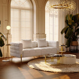 Homary Canapé 3 Places Bouclé Blanc, 200 cm, Assise Profonde pour Salon