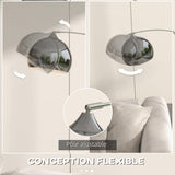 HOMCOM Lampadaire sur Pied Marbre 40W E27 Longueur 110-115 cm Noir Gris