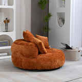 KOMHTOM Gros Pouf Canapé, Pouf Fauteuil Canapé pour Les Paresseux, avec 3 Coussins, sans Installation, Idéal pour Chambre, Salon ou cinéma Maison (Orange-Chenille)