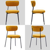 DUHOME Lot de 2 Chaises Salle à Manger, Chaise Velours, Chaise de Cuisine, Chaise Scandinave, Siège Rembourré, Pieds en Métal, pour Cuisine, Salle à Manger, Salon, Chambre à Coucher,Jaune