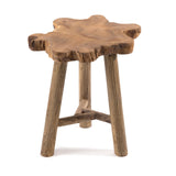 DESIGN DELIGHTS TABOURET en Bois Tree | Acajou, 50x40x30 cm | Tabouret pour Plantes, tabouret en Tronc darbre, Table dappoint, tabouret Racine, Naturel