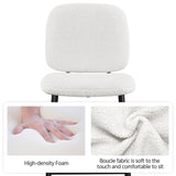 Yaheetech Lot de 2 Tabourets de Bar Rembourrés Siège en Tissu Bouclette Chaises de Bar Dossier Repose-Pied Tabourets Hauts de Cuisine à Quatre Pieds Métalliques pour Comptoir Salle à Manger Blanc