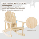 Outsunny Adirondack Chaise de jardin à bascule en pin naturel 74 x 97 x 92 cm