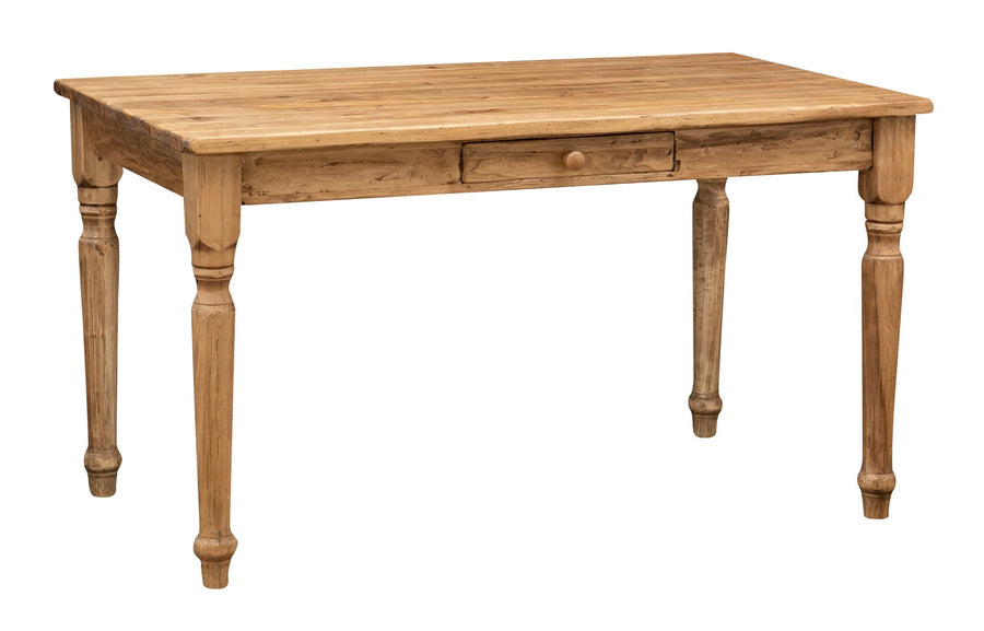 Biscottini Bureau Vintage Bois 120 x 80 x 80 cm | Bureau en Bois ou Table de Cuisine avec tiroir | Table a Manger pour la Cuisine | Table Bois