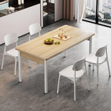 Lot de 4 chaises de salle à manger empilables modernes, ergonomiques sans accoudoirs, légères, avec dossier et siège large, tabouret d'intérieur en plastique pour la maison, le salon, le bureau, le